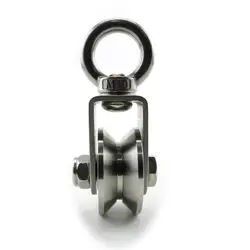 V Type Swivel Pulley 304 Stainless Steel Duplex Bearing Super-Silent Detachable 360 Degree Rotation Heavy Duty Traction Wheel