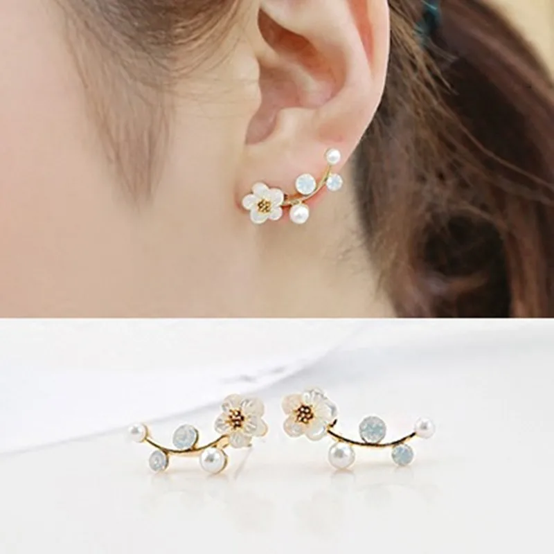 Crystal Flower Star Stud Earrings for Women Fashion Jewelry Gold Silver Color Shiny Rhinestones Zircon Earrings Party Gift