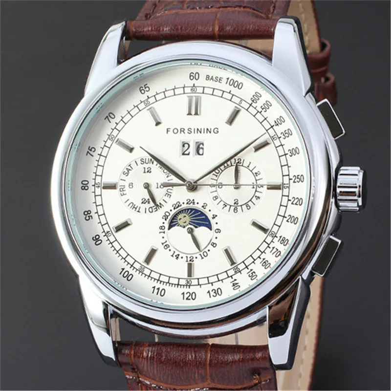 Fashion Trend, Sun and Moon, Roman Numerals, Automatic Mechanical Watch, Male Watch