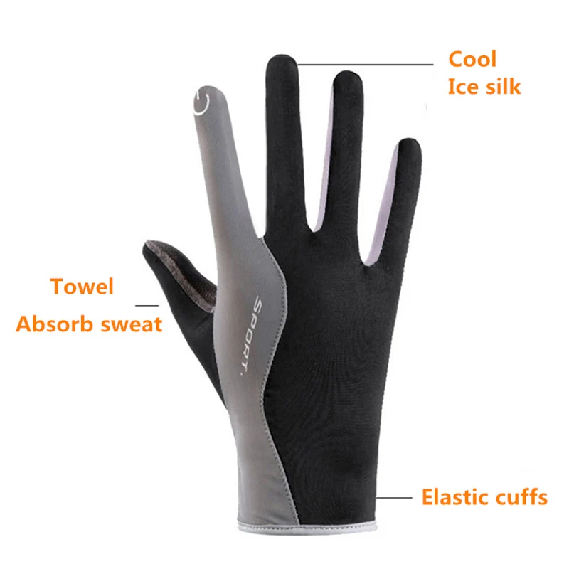 Ultra-Thin Gloves For Men Cool Sun Protection Silicone Antiskid Ice Silk Summer Driving Fishing Women Elastic Gloves