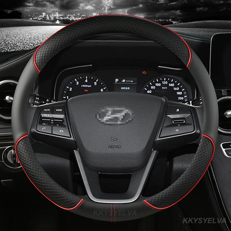 Coprivolante per Auto in pelle in microfibra antiscivolo per Hyundai i30 Kona i10 i35 Elantra Santa Fe accessori Auto