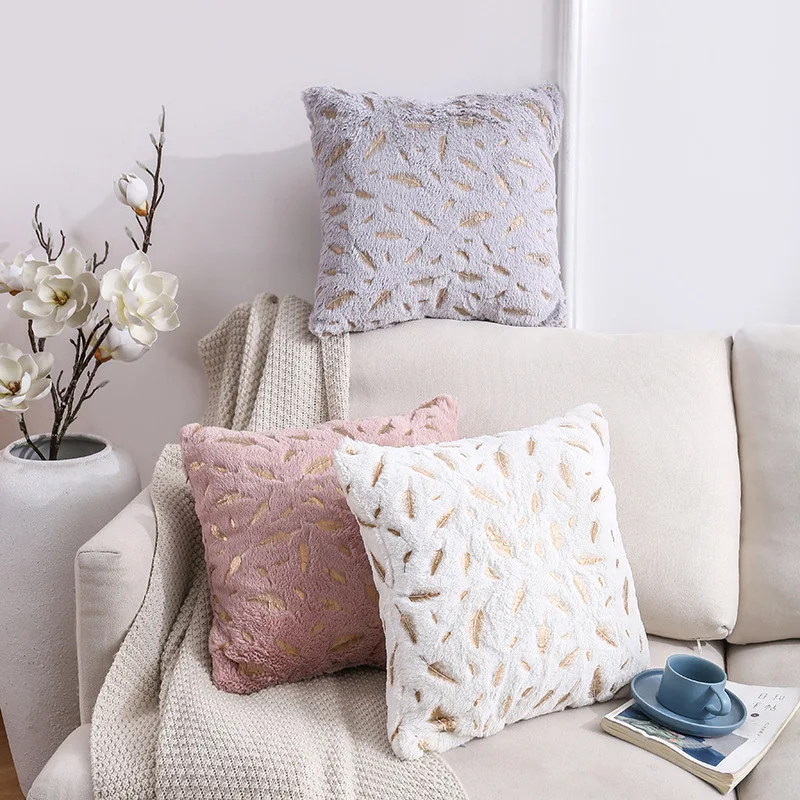

Double Sided Feather Hot Gold Plush Pillow Case Home Sofa Bedroom Car Decoration By Pillow Case Office Pillow Case