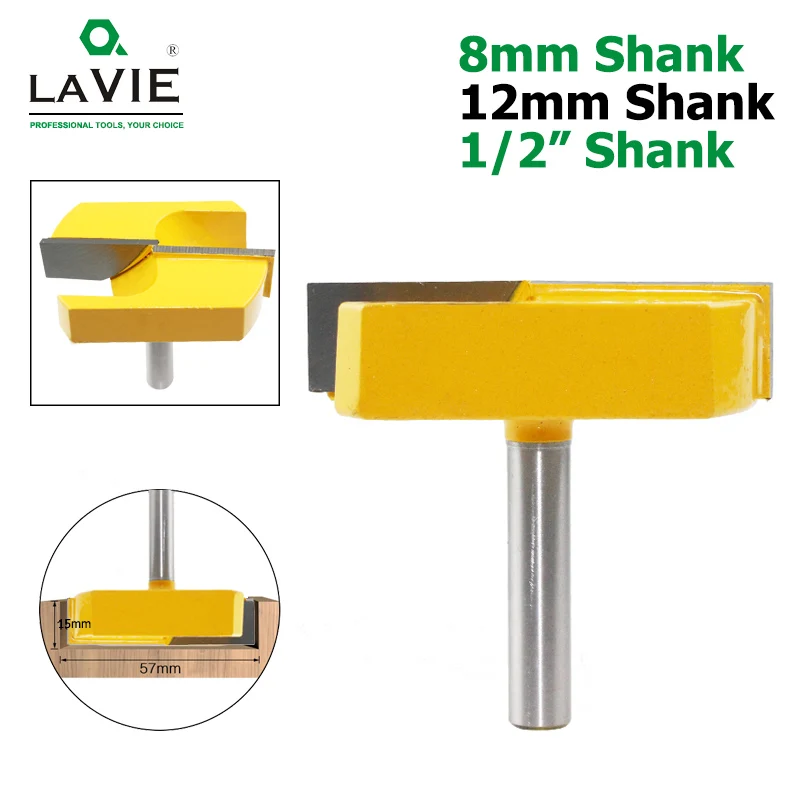 LAVIE 12mm 8mm Shank 1/2 Bottom Cleaning Router Bit Straight Bit Clean Milling Cutter for Wood Woodworking Bits Cutting C08-006