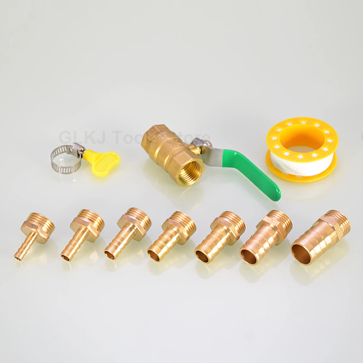 1pcs Brass Double Union Ball Valve 6-25mm Hose Barb Inline Small Ball Valve Water Oil Fuel Gas Shutoff Ball Valve Pipe Fittings