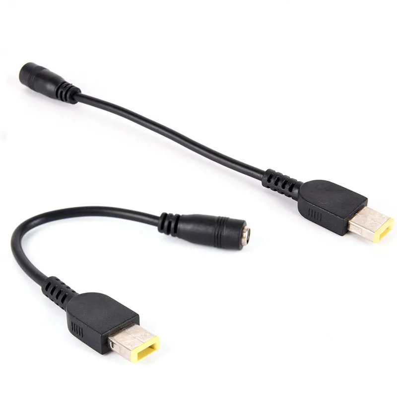 1pc 5.5*2.5mm Female Interface Round Jack to Square Plug Power Converter Adapter Cable For Lenovo ThinkPad