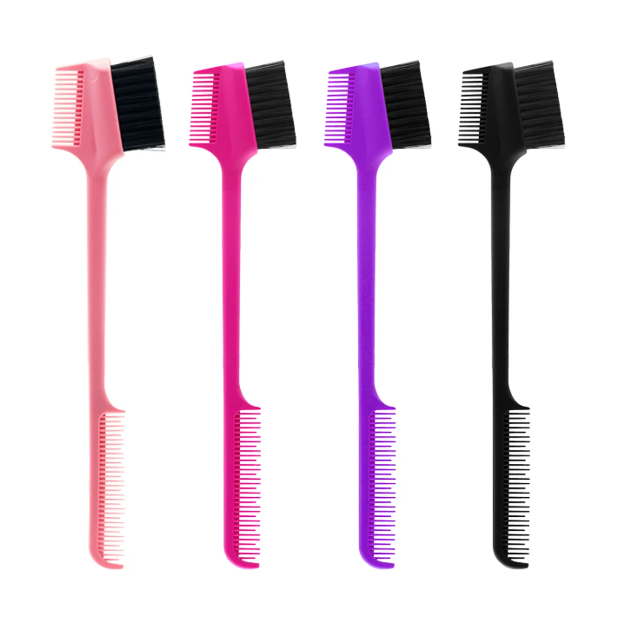 3pcs Double Side Edge Control Hair Comb Brush Eyebrow Brush Hair Styling Salon Accessories Makeup Tool