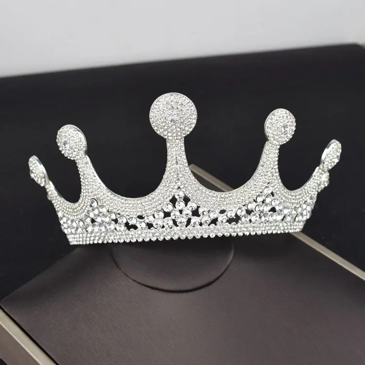 Corona nupcial de lujo con cristales de imitación, coronas de boda reales, accesorios para el cabello de princesa, Tiaras para fiesta de cumpleaños