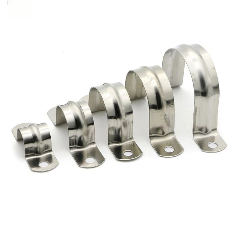 5mm-100mm Riding Clip Clamps Pipe Saddle Clamps Hose Clips 304 Stainless Steel Plumbing Brackets