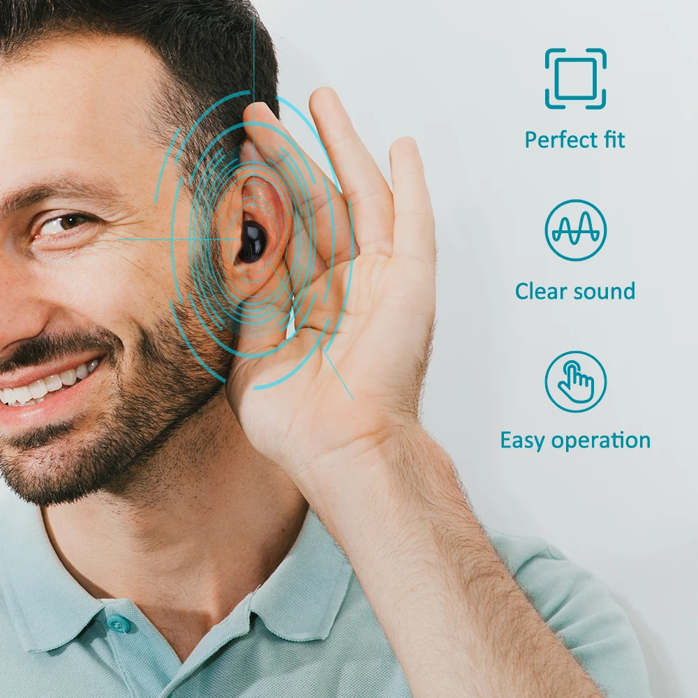Appareil auditif intelligent avec boîte de chargement, aste, faible bruit, opération facile, masseur intra-auriculaire pour les sourds