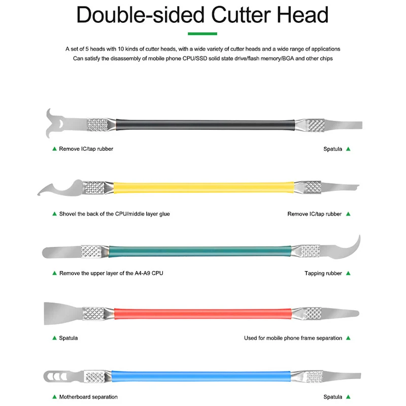 RELIFE RL-049B IC BGA CPU Glue Removal Pry Knife Phone Frame Separation Ultra-Thin Double Head Cutter Degumming Crowbar