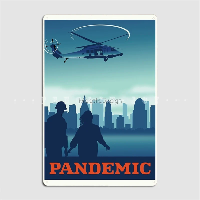 Pandemic Bord Spiel-Minimalistischen Reise Stil Gaming Kunst Metall Zeichen Wand Höhle Wohnzimmer Malerei Décor Zinn Zeichen Poster