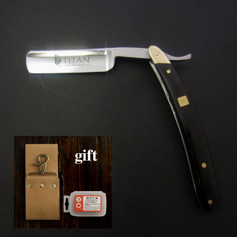 titan old fashioned razor with copper head wood handle