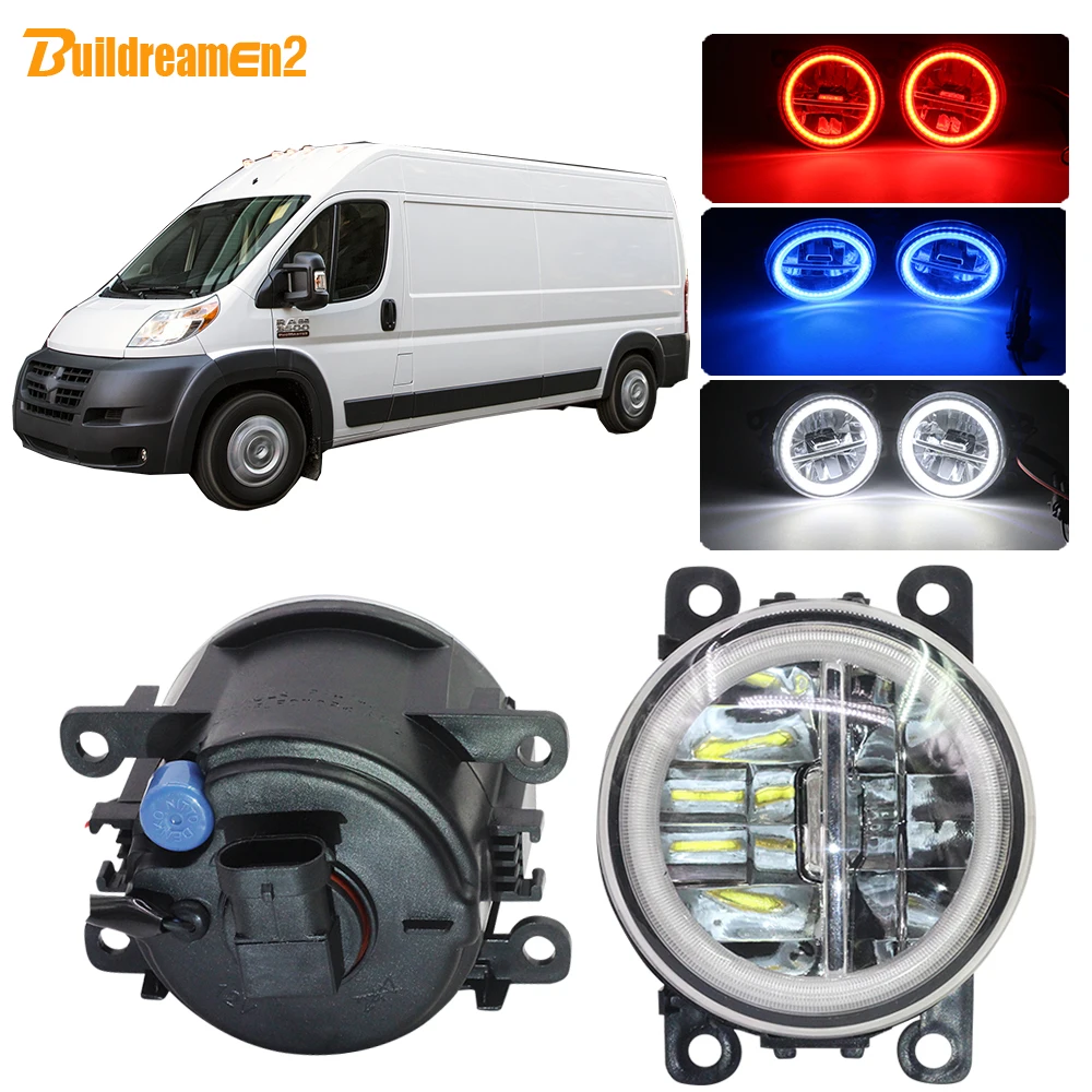 Buildreamen2 Car 4000LM LED Bulb Fog Light Angel Eye Daytime Running Light 12V Accessories For Dodge Promaster 1500 2500 3500