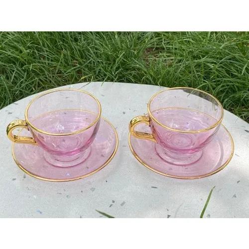 Colorful Glass Pasabahce 97348 Pink 12 Piece Tea Set