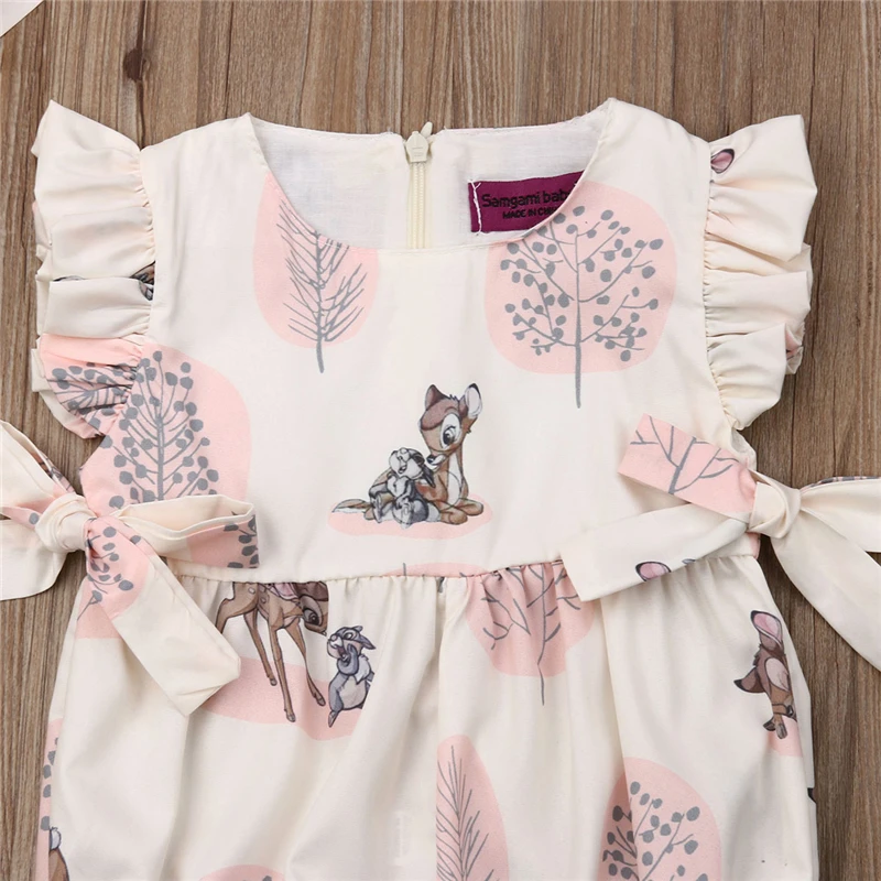 Cute Baby Girl Romper Deer Flower Cotton Soft Playsuit Jumpsuit for Newborn Infant Clothes Summer Fashion Clothing for 0-24M