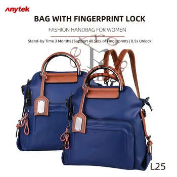 Fashion bag for women L25 fingerprint bag lock travel hiking anti-theft Theft hone charging port 40 fingerprints