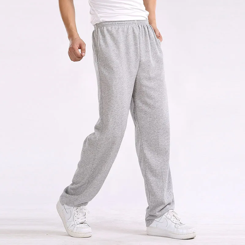 spring autumn Men Baggy loose sweatPants Men Trousers Solid Color Elastic Cotton Casual straight Pants