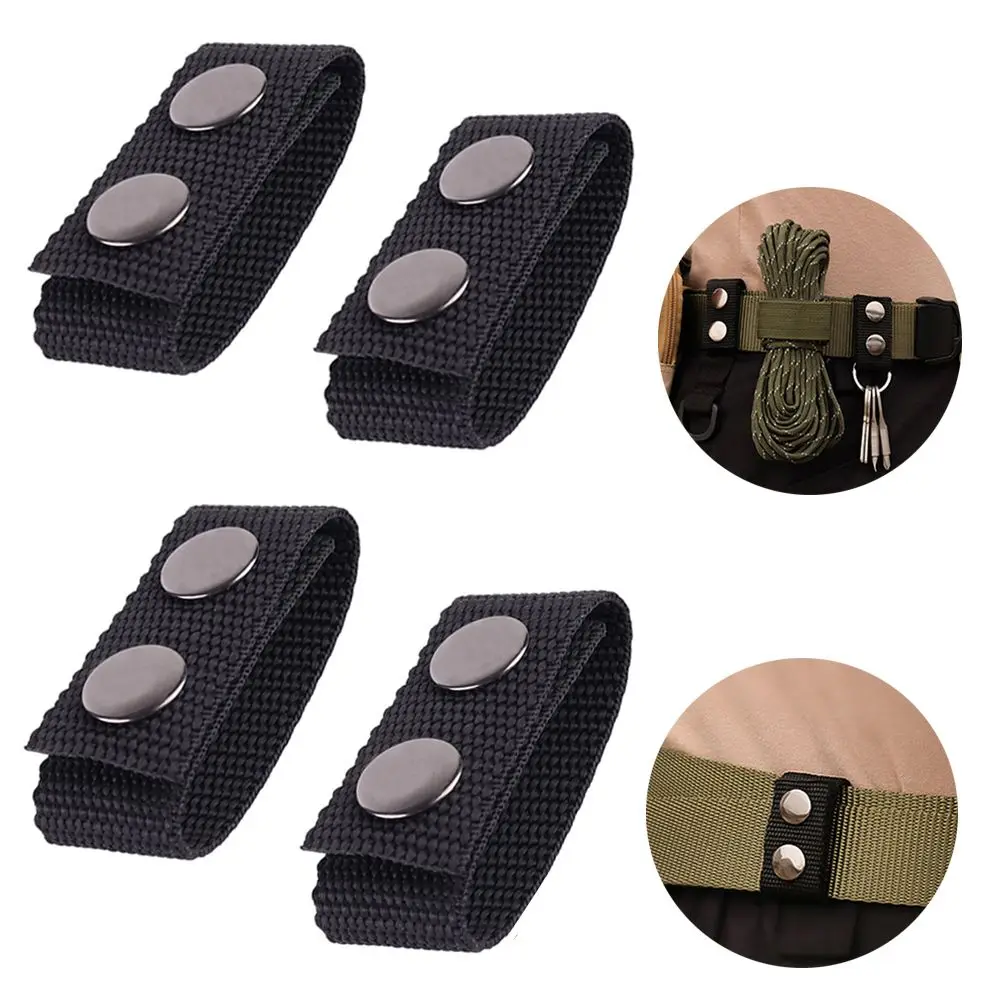 1/4/8Pcs Belt Buckle Heavy Duty Keeper With Double Snaps Portable Webbing Nylon Strap Outdoor Sports Accessory