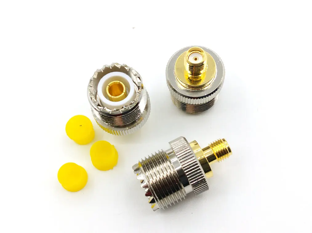 100pcs copper UHF SO-239 Female SO239 jack to SMA Female Plug Connector RF Coaxial coax connector