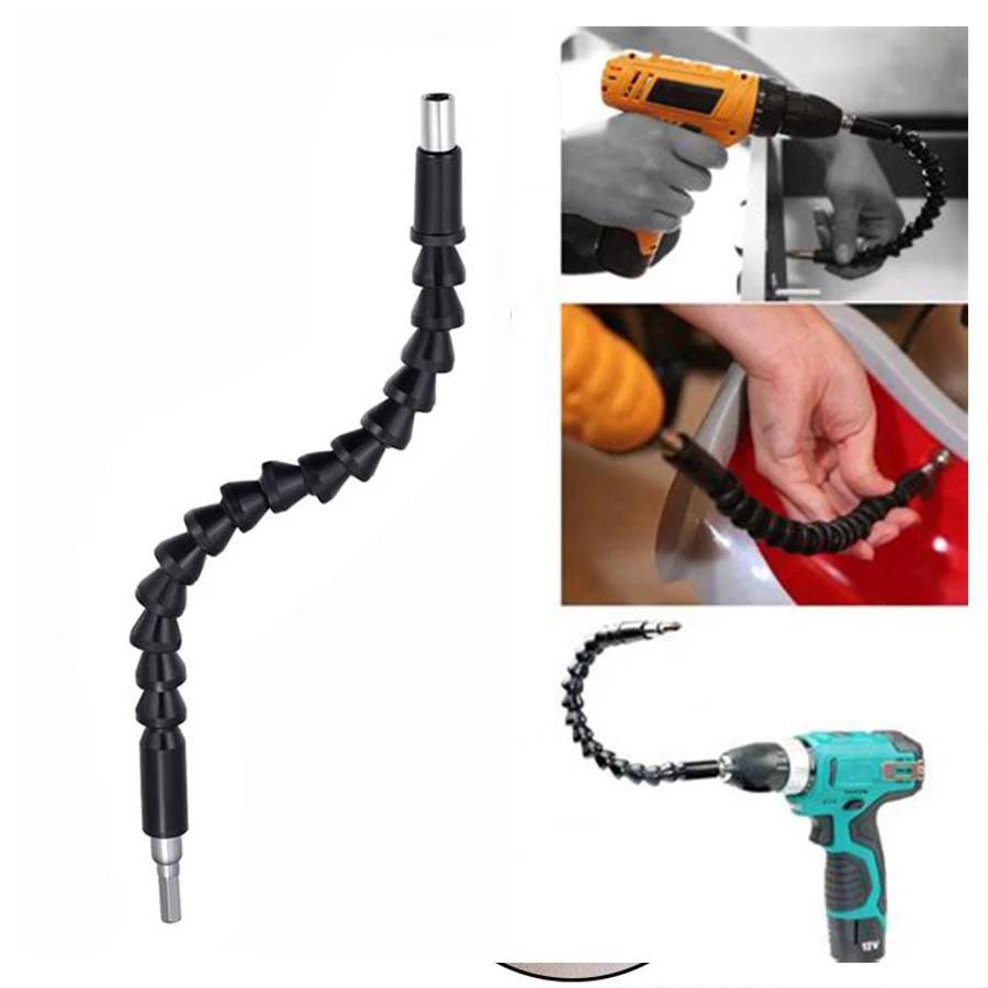 Nuovo foraggio flessibile da 295mm Arbre Electronique Forage Noir Arbre punte flessibili estensione Tournevis Bit Holder Lien comunicatore