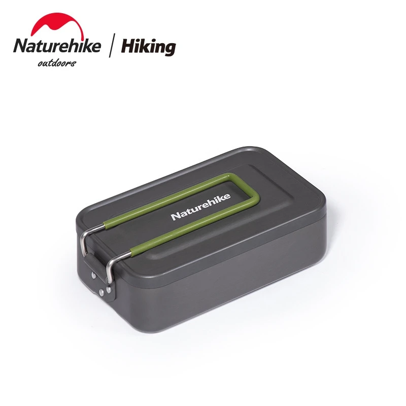 

Naturehike квадратная коробка для обеда Открытый Пикник Кемпинг Альпинизм Складная ручка Портативная Алюминиевая коробка для ланча Bento Box