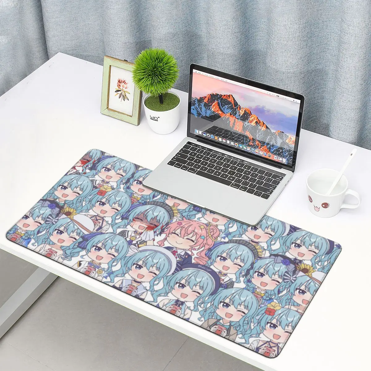 Hoshimachi Suisei Hololive Keyboard Mouse Mat Mousepad Cute Anime Girls XL Laptop Rubber Gamer Mouse pad