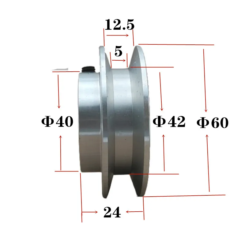 Motor Belt Drive Wheel 40mm 60mm 80mm 100mm V-belt Pulley, Single Groove, A- type V-belt Pulley