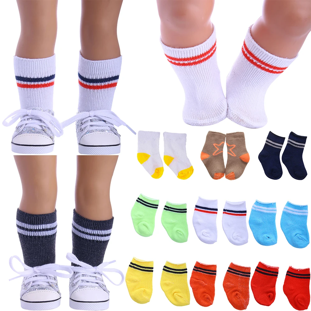 11 Colors Socks For 18 Inch American Doll Girl Toy & 43 cm Born Baby Clothes Items Accessories & Nenuco & Our Generation,Gift