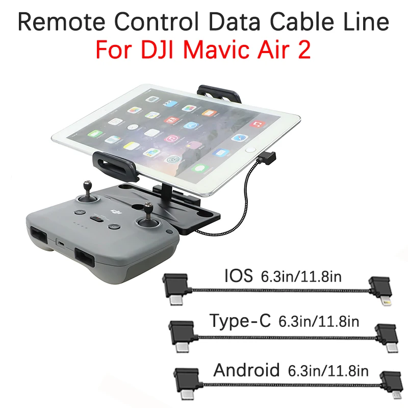 For DJI Mavic3/Air2/2S/Mini 3/3Pro Drone Remote Control Phone Tablet Android Micro USB/Type-C/IOS Connection Data Line Accessory