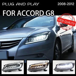 Headlight For Honda Accord G8 2008–2012 Car автомобильные товары 12V LED DRL Hella 5 Xenon Lens Hid H7 Accord Car Accessories
