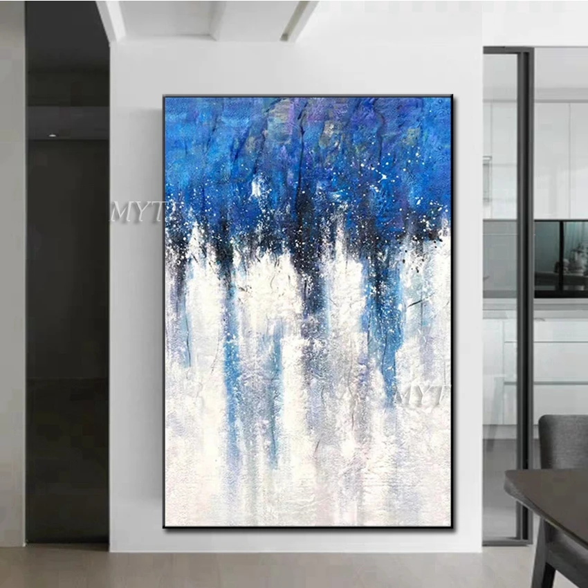 Hand Painted The Water Shadow Wall Art Abstract Landscape Oil Painting Home Decoeation Artist Painted Living Room Wall No Frame