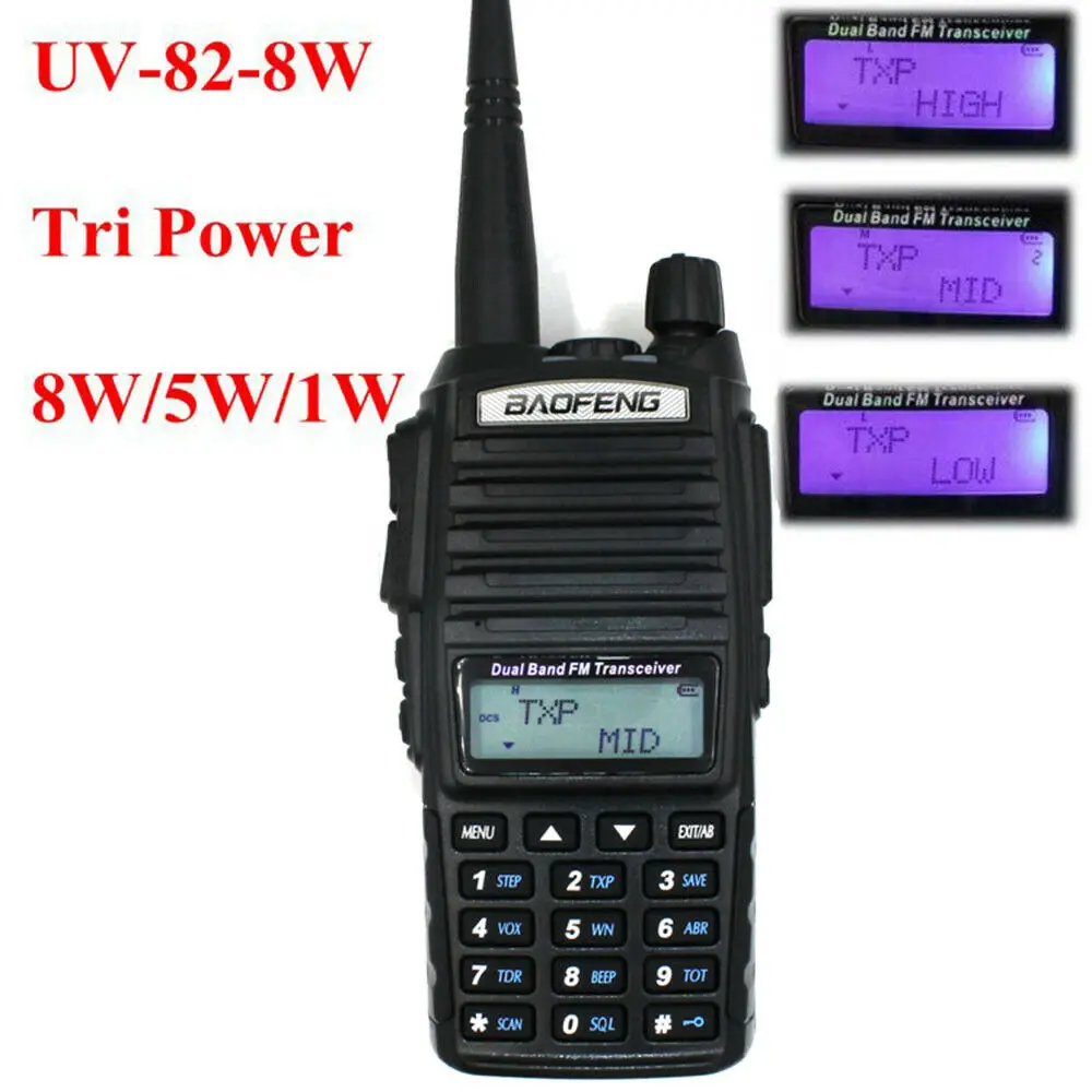 Imagem -02 - Baofeng Uv82 8w Banda Dupla 136174 & 400520mhz Rádio em Dois Sentidos com 2800mah Bateria Uv82 Walkie Talkie Navios de Moscou 10 Peças