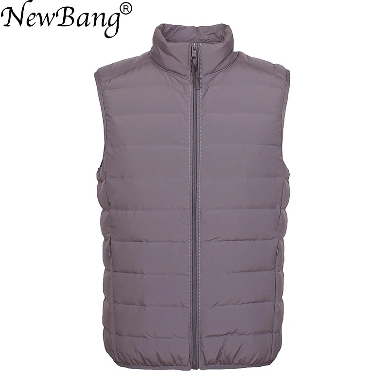 NewBang-Duck Down Vest para Homens, Ultra Leve, Sem Mangas, Leve, Outwear Gilet Masculino, Tecido Matt, Blusão