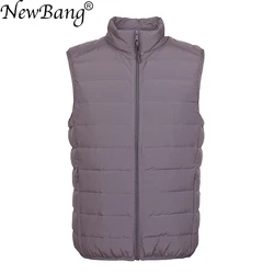 NewBang Matt Fabric Men Duck Down Vest Ultra Light Down Sleeveless Light Weight Windbreaker Male Gilet Outwear