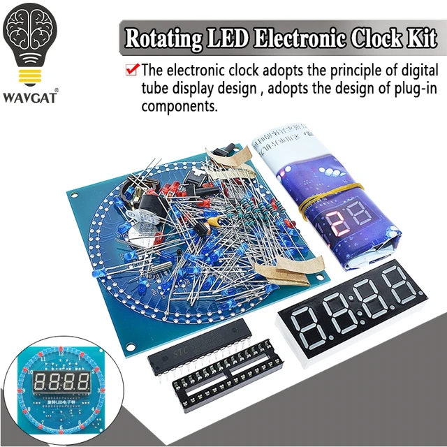 DS1302 obracanie Alarm z wyświetlaczem LED zegar elektroniczny moduł DIY zestaw LED wyświetlacz temperatury