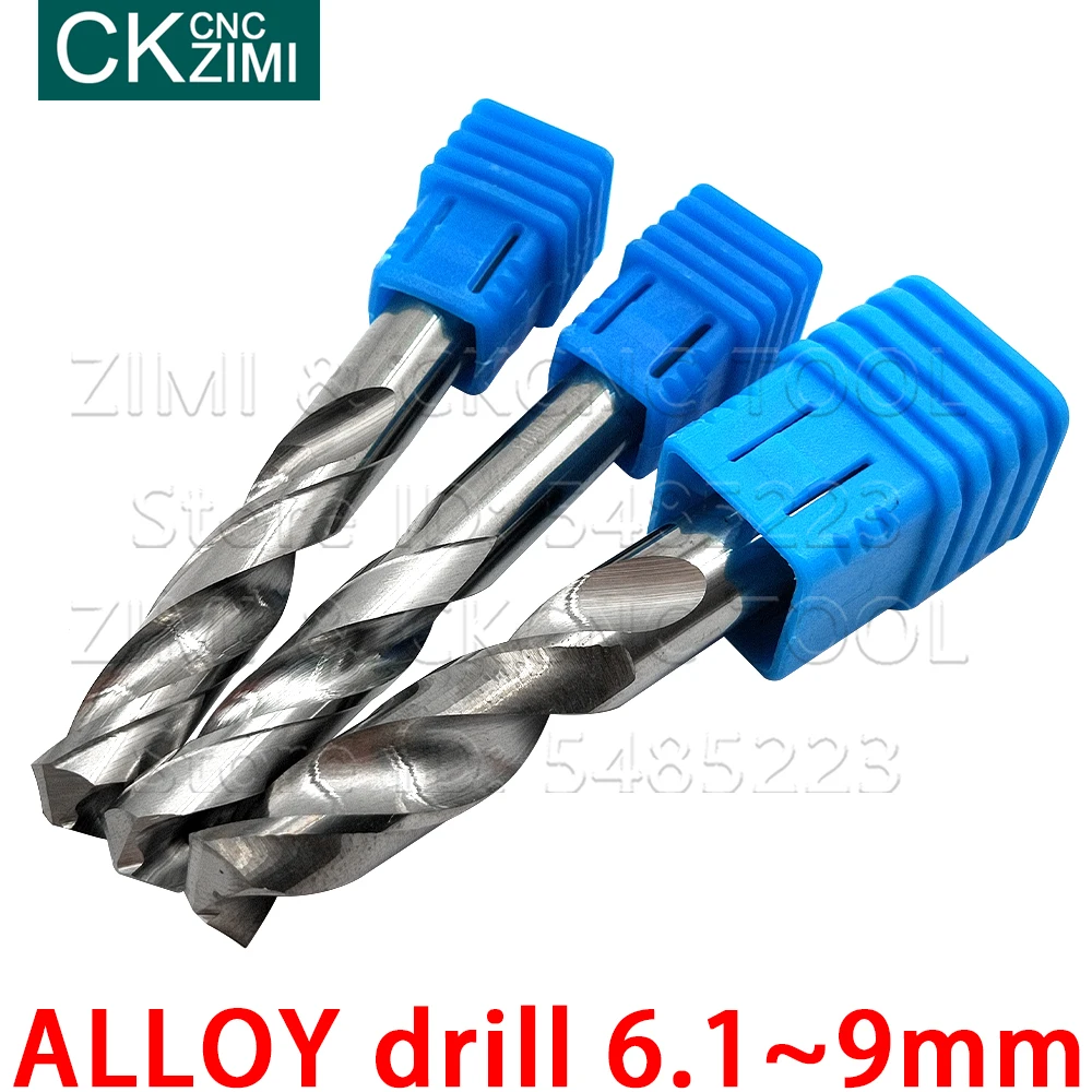 1p 6.1-9mm bocado de broca do carboneto para o trabalho de madeira de aço inoxidável da torção broca do furo do cortador de broca máquina do torno do cnc da perfuração do metal