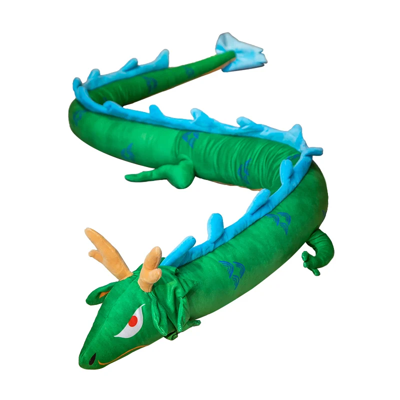 Simulation Dragon Long Pillow Hugs Cute Snake Plush Toy Soft Cartoon Five Colors Dinosaur Stuffed 220CM Sleeping Cushion Gift