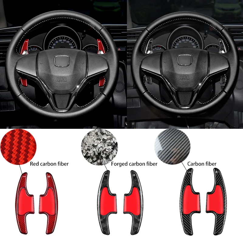 

For Honda Fit Vezel 2015-2018 Real Carbon Fiber Car Steering Wheel Shift Paddle Shifter Extended Forge Carbon Fiber