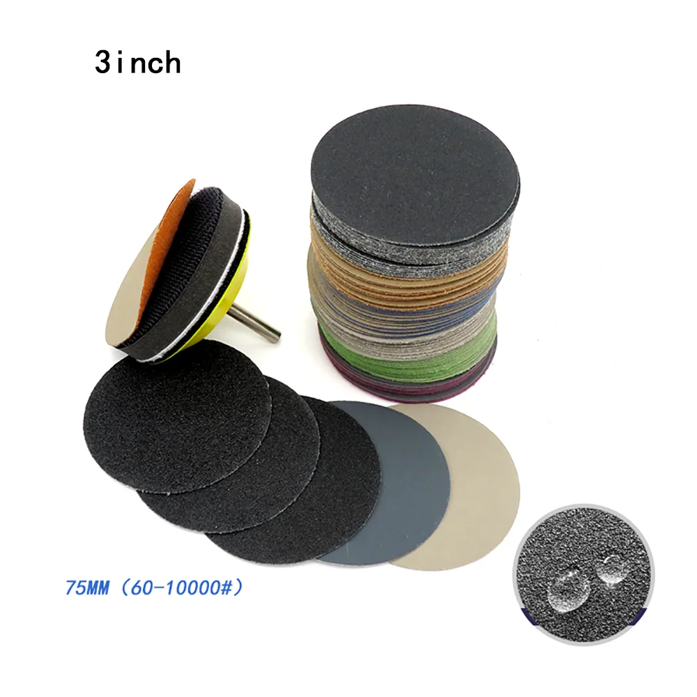 20Pcs Sanding Disc กระดาษทรายเปียกแห้ง Assortment 60-10000กรวดกระดาษทรายกันน้ำกับ Hook & Loop แผ่น25ถึง150มม.