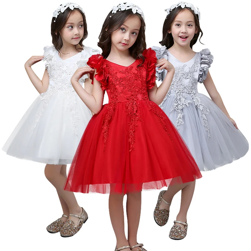 

NEW 3-12YRS Flower Girl Dress Embroidery Tull Wedding Kids Boutique 2021Summer Princess Party Dresses Kids Clothes