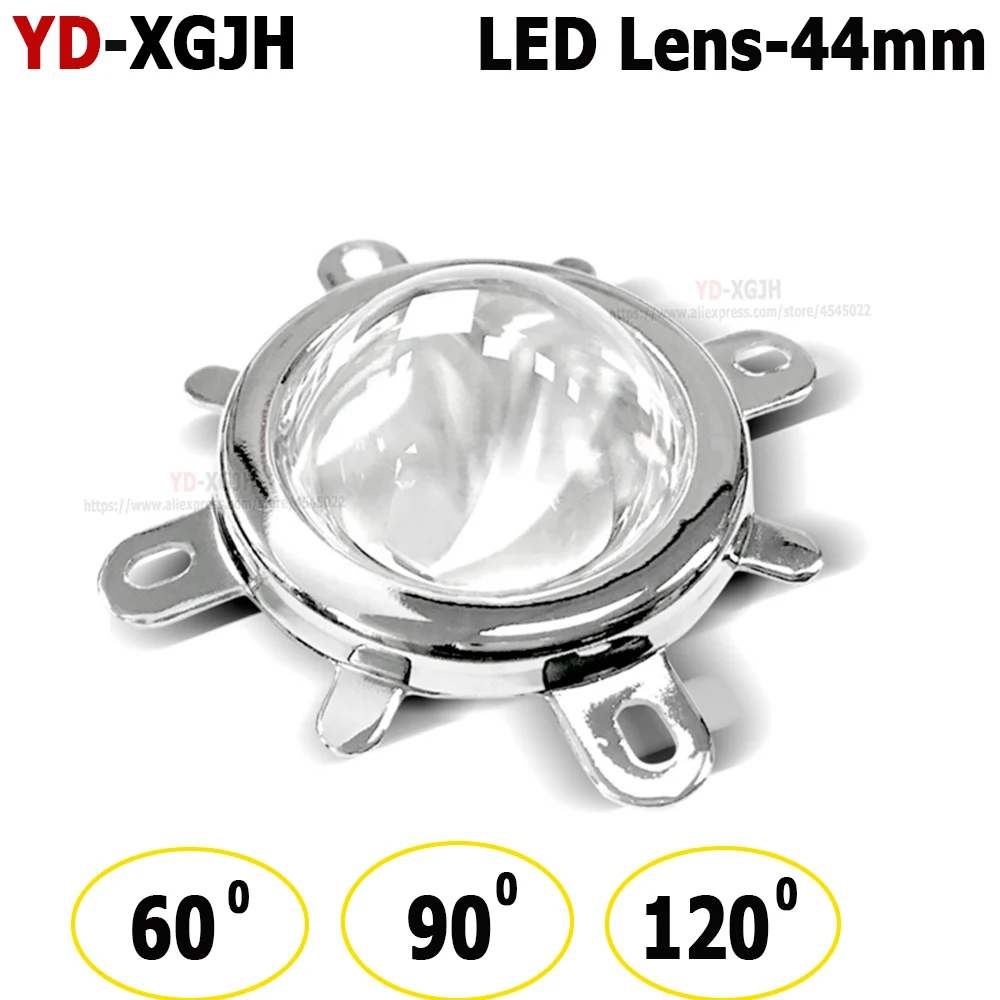 

LED Lens Optical Glass 44mm + Reflector Collimator + Fixed Bracket 60 90 120 Degrees For 20W30W 50W100W COB High Power COB