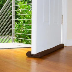 Double Guard Stopper Twin Door Decor Protector Doorstop Draft Dodger Energy Saving Home