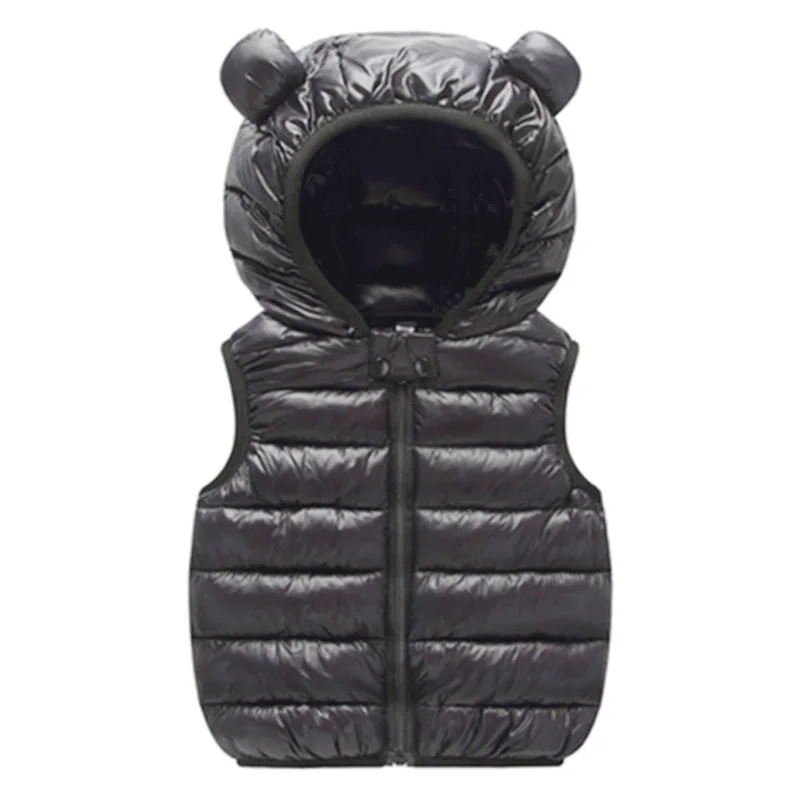 2021 Children Warm Down Vest Autumn Baby Boys Girls Thicken Waistcoat Baby Outerwear Vests 1-5 Years Kids Hooded Jackets Vest