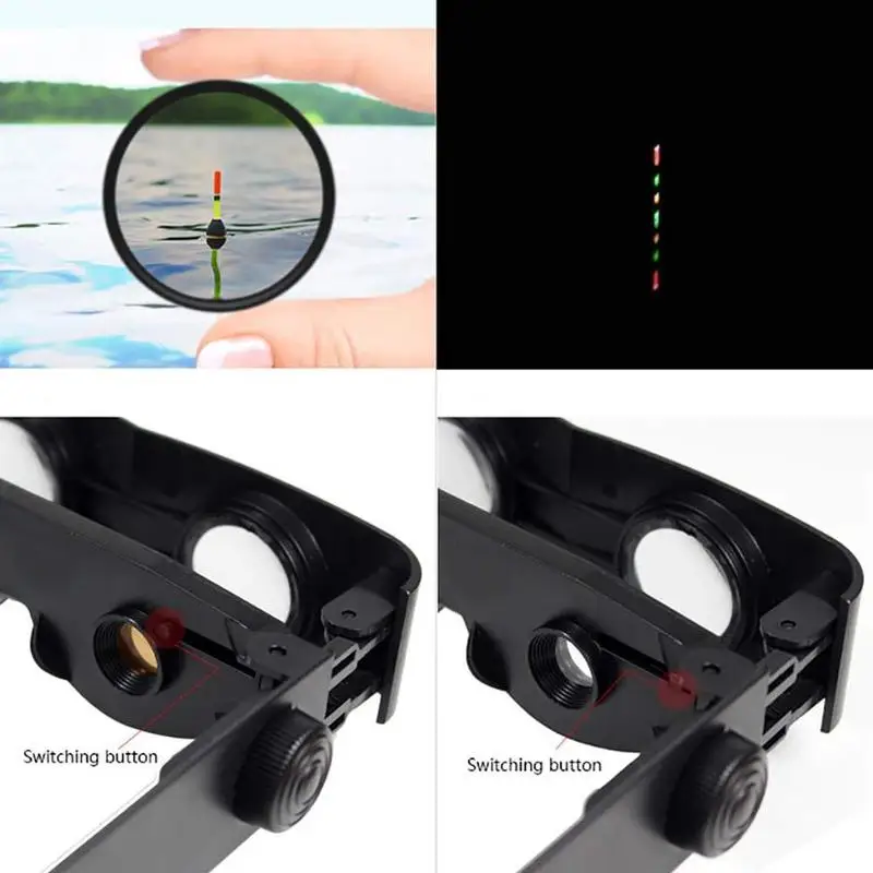 New Outdoor Portable Fishing Telescope Glasses Plastic Frame Fishing Magnifying Glass HD Head-mounted Binoculars