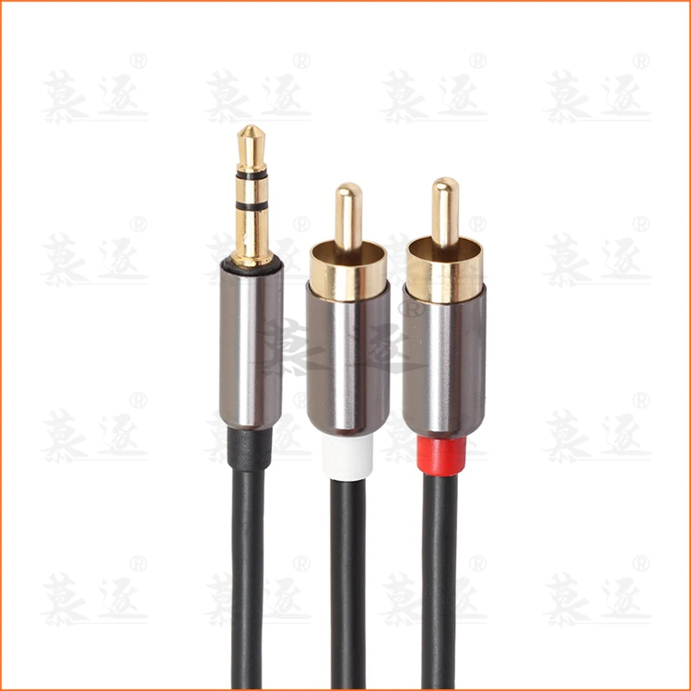 1M Audio cable one minute two speaker audio phone connection 3.5mm turn double lotus plug universal computer conversion line