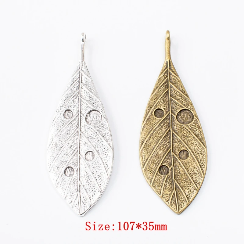 Fashion 1pcs 23*27mm Zinc Alloy Big Leaf Feather Charms Pendants for DIY Girls Earrings Necklace Jewelry Accessories