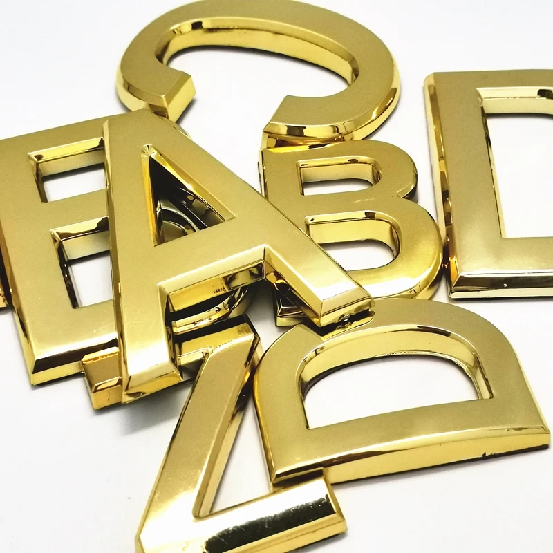 Decoration House Numbers A To Z Modern Letters  Copper Plaque Hotel  Address Digits Sticker Home Decor Wedding Room Accessories