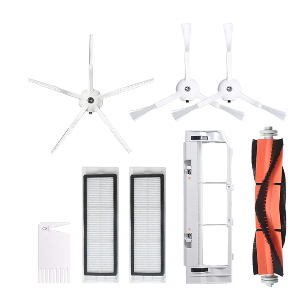 مرشحات الأسطوانة الرئيسية للمكنسة الكهربائية Roborock S5/S6/T6/E2/E35 ، مع الفرش الجانبية والمماسح وملحقات الروبوت