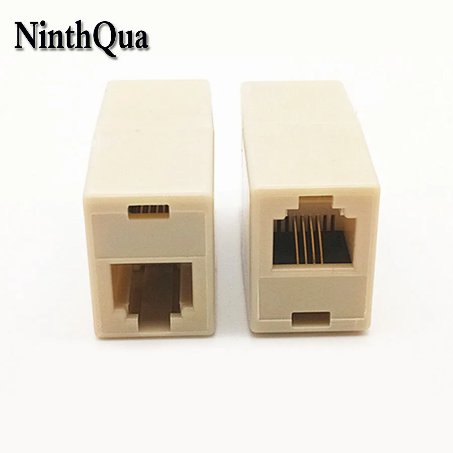 1Pcs RJ11 6P4C Double Ports Female Plug Telephone Connector Line Splitter Extender Plug Adapter