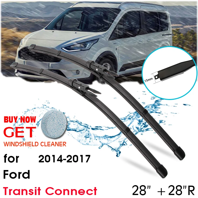 

Car Front Window Windshield Rubber Silicon Refill Wiper For Ford Transit Connect 2014-2017 LHD / RHD 28"+28"R Car Accessories